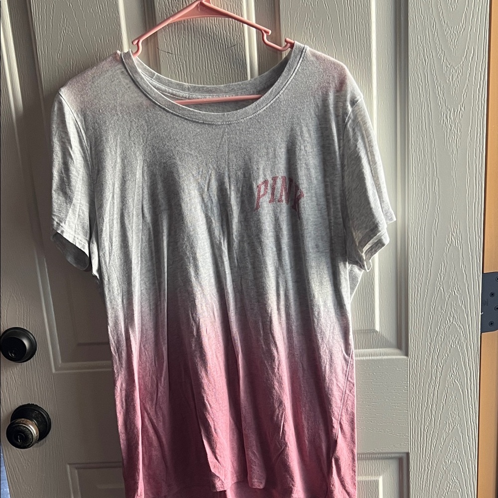 PINK Victoria's Secret Gray and Pink Ombre Tee